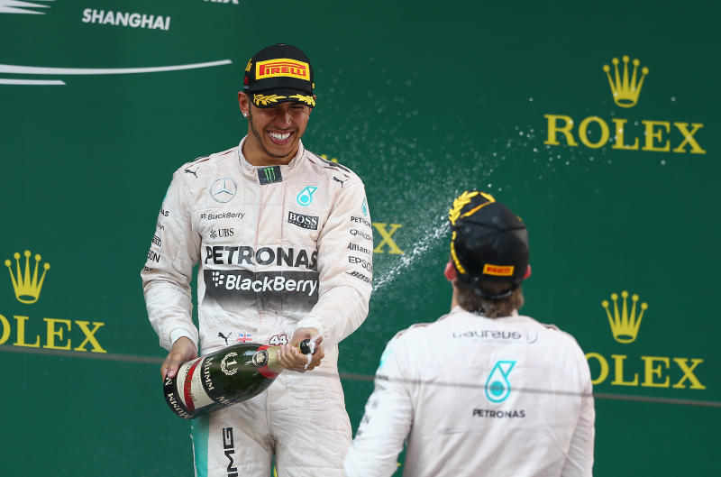 Illustration for article titled Lewis Hamilton's Champagne Spray Sparks Dumb International Outrage
